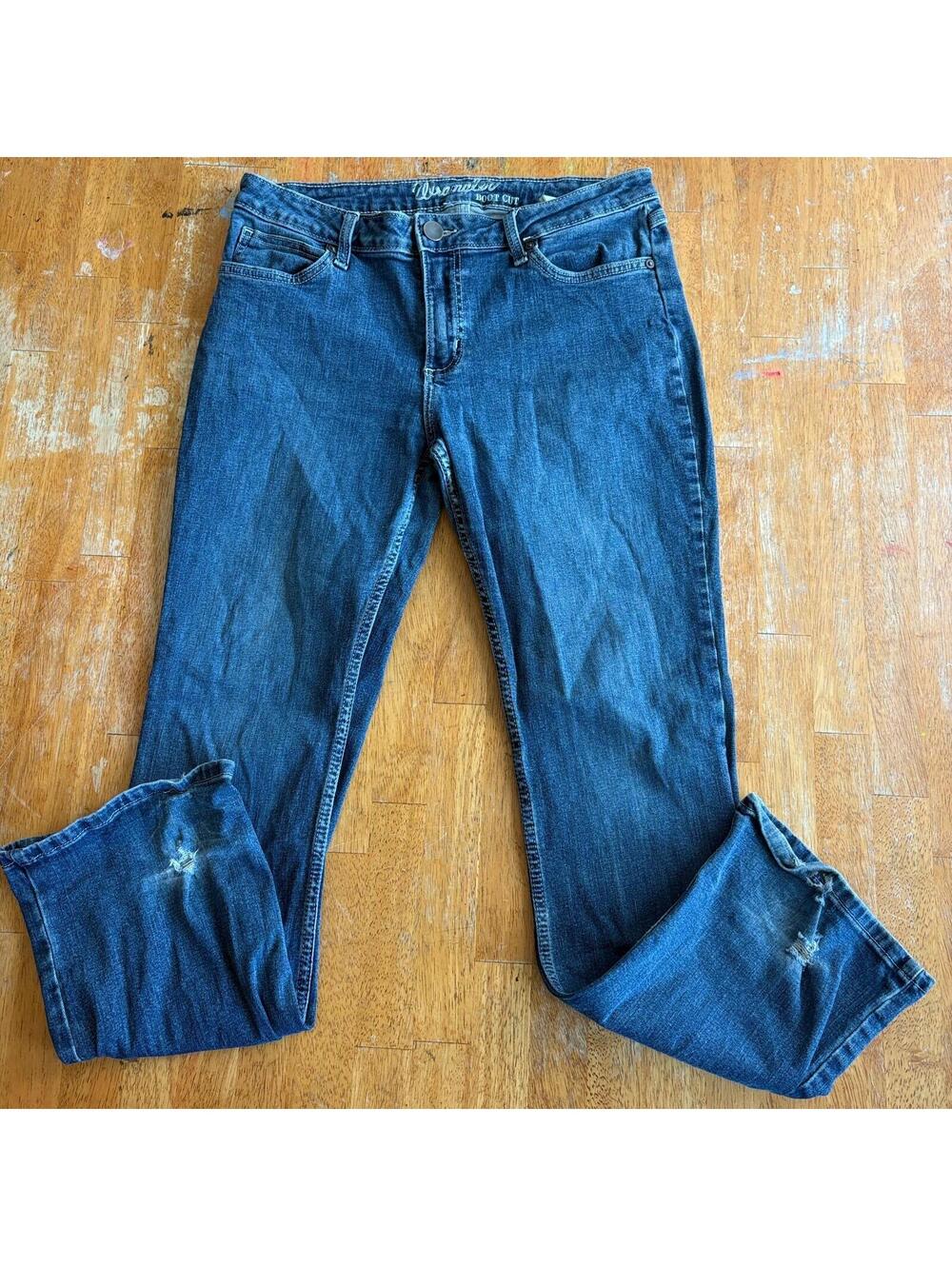 Bootcut Stretch Jeans 31x32 Wrangler Mid Rise Dark Wash Western Fits Like 32X29